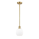 Belfast Mini Pendant shown in the Satin Gold finish with a Matte White shade