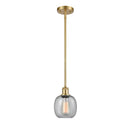 Belfast Mini Pendant shown in the Satin Gold finish with a Seedy shade