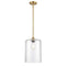 Cobbleskill Mini Pendant shown in the Satin Gold finish with a Clear shade