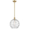 Deco Swirl Mini Pendant shown in the Satin Gold finish with a Clear shade