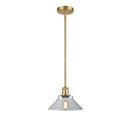 Orwell Mini Pendant shown in the Satin Gold finish with a Clear shade