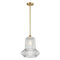 Springwater Mini Pendant shown in the Satin Gold finish with a Clear Spiral Fluted shade