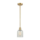 Caledonia Mini Pendant shown in the Satin Gold finish with a Mouchette shade