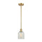 Caledonia Mini Pendant shown in the Satin Gold finish with a Mouchette shade