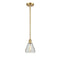 Conesus Mini Pendant shown in the Satin Gold finish with a Clear Crackle shade