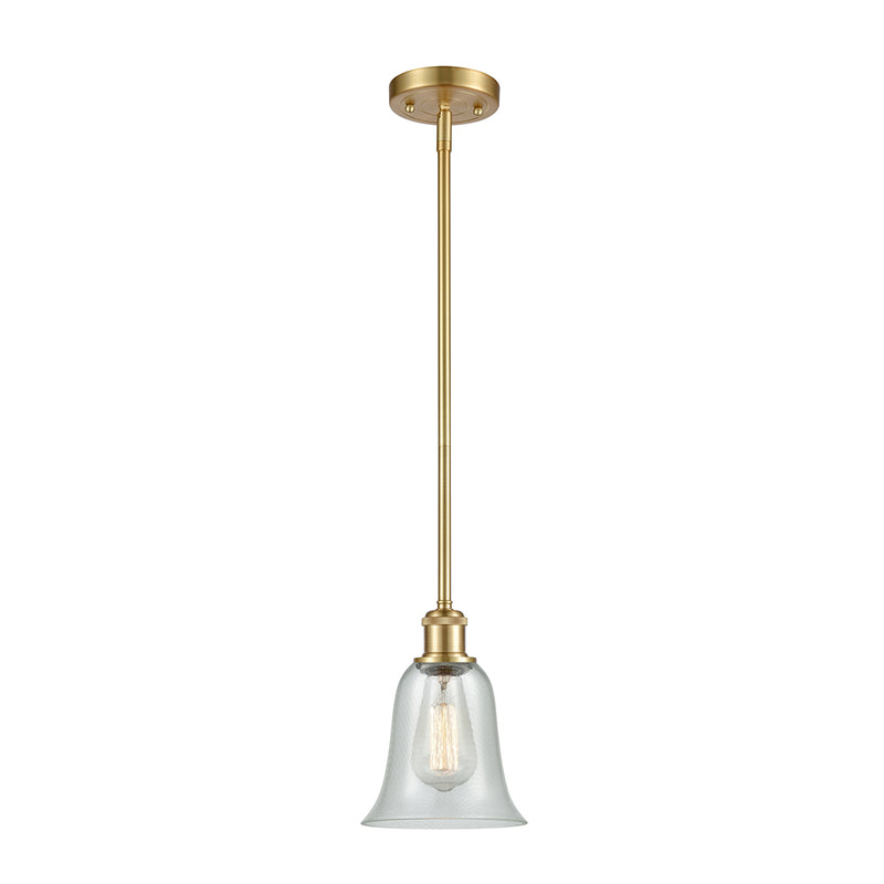 Hanover Mini Pendant shown in the Satin Gold finish with a Fishnet shade