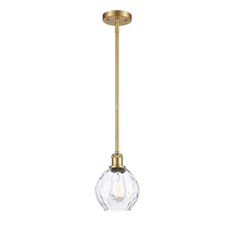 Waverly Mini Pendant shown in the Satin Gold finish with a Clear shade