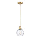 Waverly Mini Pendant shown in the Satin Gold finish with a Clear shade