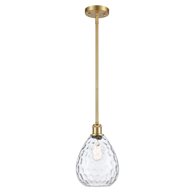 Waverly Mini Pendant shown in the Satin Gold finish with a Clear shade