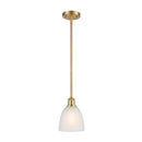 Castile Mini Pendant shown in the Satin Gold finish with a White shade