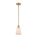 Ellery Mini Pendant shown in the Satin Gold finish with a White shade