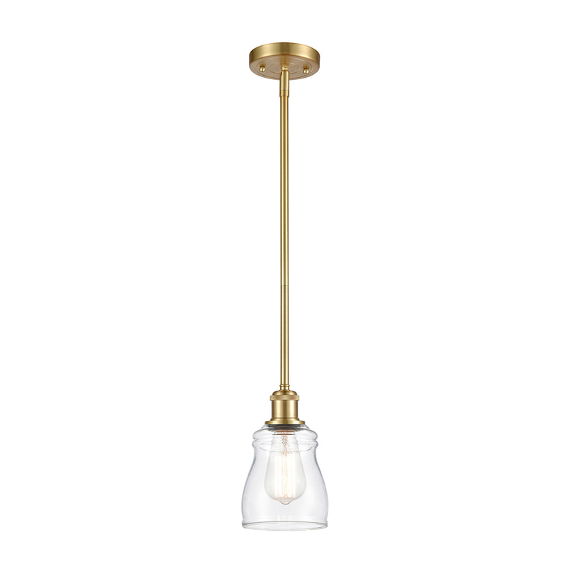 Ellery Mini Pendant shown in the Satin Gold finish with a Clear shade