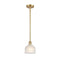 Dayton Mini Pendant shown in the Satin Gold finish with a White shade