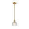 Dayton Mini Pendant shown in the Satin Gold finish with a Clear shade