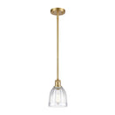 Brookfield Mini Pendant shown in the Satin Gold finish with a Clear shade