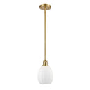 Eaton Mini Pendant shown in the Satin Gold finish with a Matte White shade