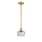 Fenton Mini Pendant shown in the Satin Gold finish with a Clear shade