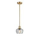 Fenton Mini Pendant shown in the Satin Gold finish with a Clear shade