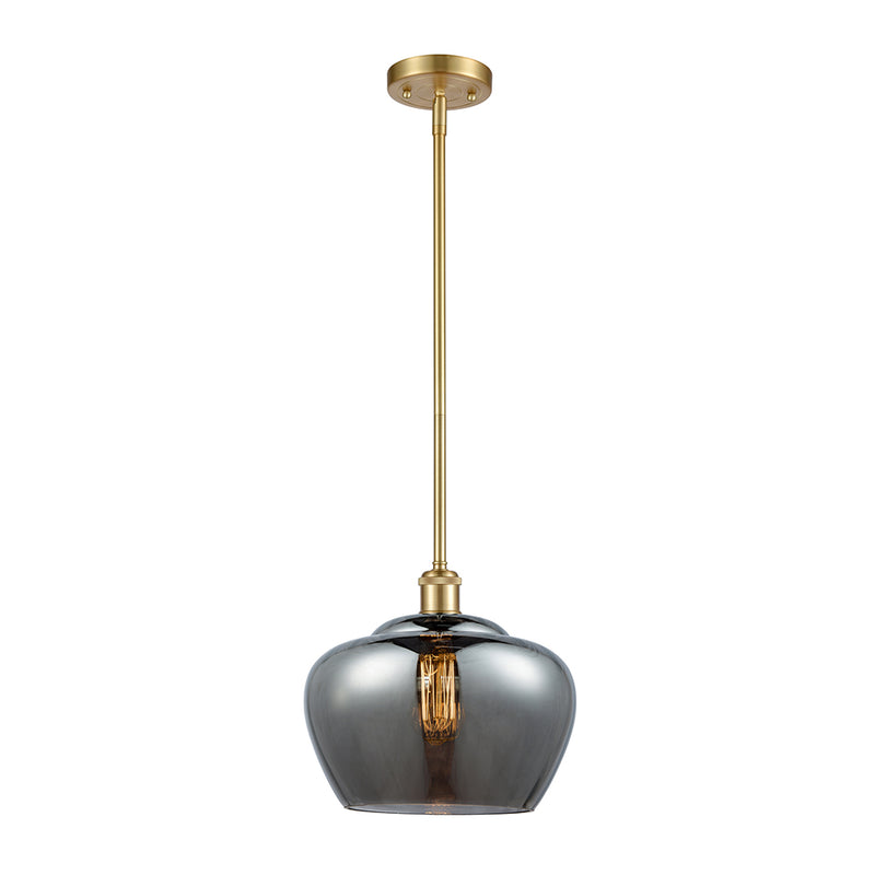 Fenton Mini Pendant shown in the Satin Gold finish with a Plated Smoke shade