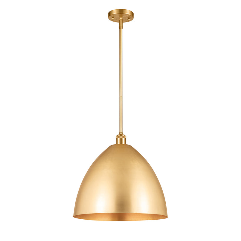 Ballston Dome Pendant shown in the Satin Gold finish with a Satin Gold shade