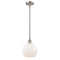 Athens Mini Pendant shown in the Brushed Satin Nickel finish with a Matte White shade