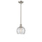 Deco Swirl Mini Pendant shown in the Brushed Satin Nickel finish with a Clear shade