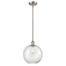 Athens Mini Pendant shown in the Brushed Satin Nickel finish with a Clear shade