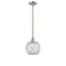 Farmhouse Rope Mini Pendant shown in the Brushed Satin Nickel finish with a Clear Glass with White Rope shade