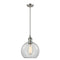 Athens Mini Pendant shown in the Brushed Satin Nickel finish with a Clear shade