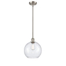 Athens Mini Pendant shown in the Brushed Satin Nickel finish with a Seedy shade