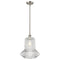 Springwater Mini Pendant shown in the Brushed Satin Nickel finish with a Clear Spiral Fluted shade