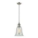 Hanover Mini Pendant shown in the Brushed Satin Nickel finish with a Mouchette shade