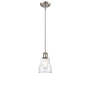 Ellery Mini Pendant shown in the Brushed Satin Nickel finish with a Clear shade