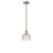 Dayton Mini Pendant shown in the Brushed Satin Nickel finish with a Clear shade