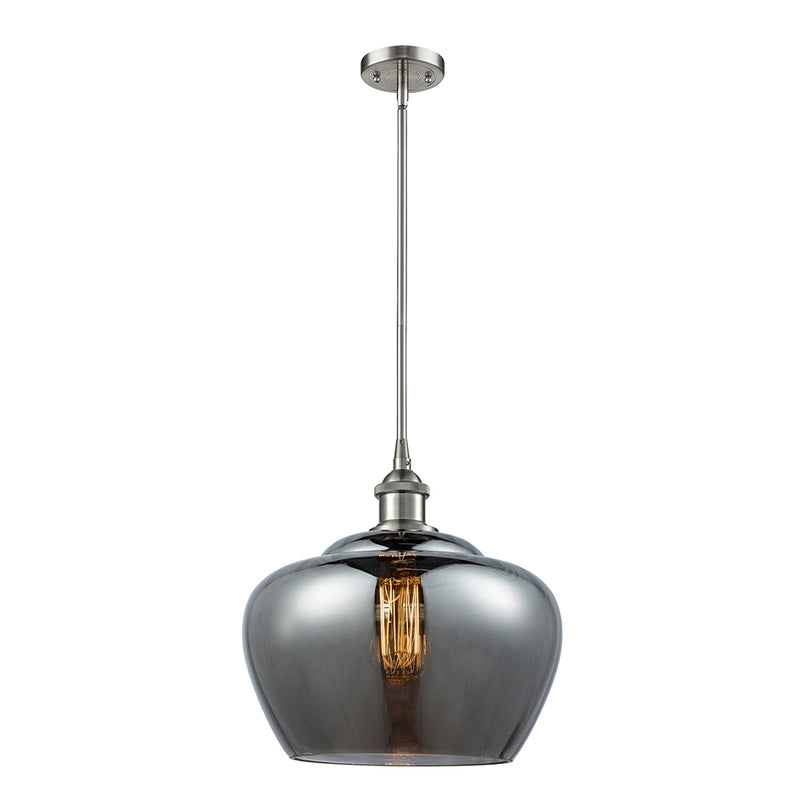 Fenton Mini Pendant shown in the Brushed Satin Nickel finish with a Plated Smoke shade