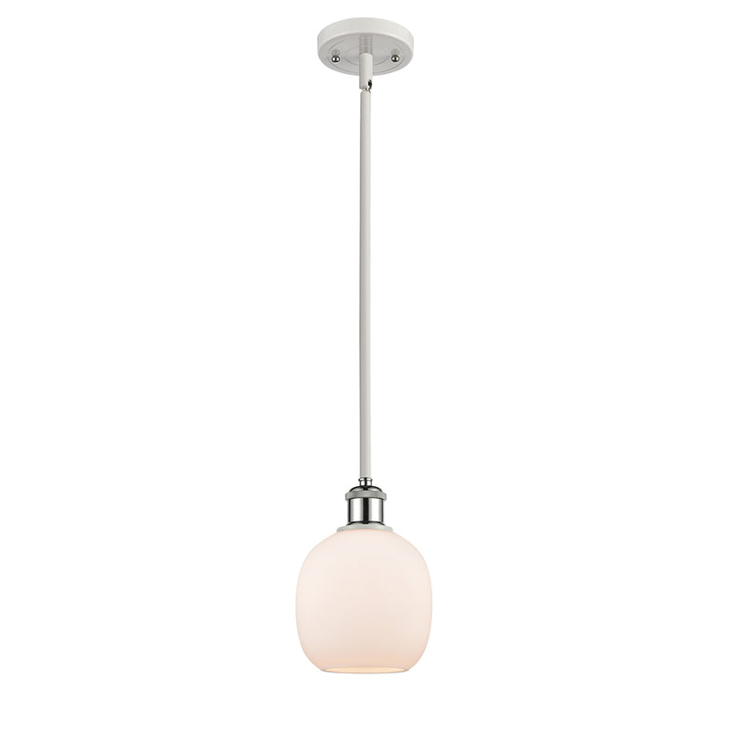 Belfast Mini Pendant shown in the White and Polished Chrome finish with a Matte White shade