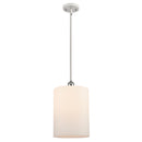 Cobbleskill Mini Pendant shown in the White and Polished Chrome finish with a Matte White shade