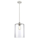 Cobbleskill Mini Pendant shown in the White and Polished Chrome finish with a Clear shade