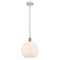 Athens Mini Pendant shown in the White and Polished Chrome finish with a Matte White shade