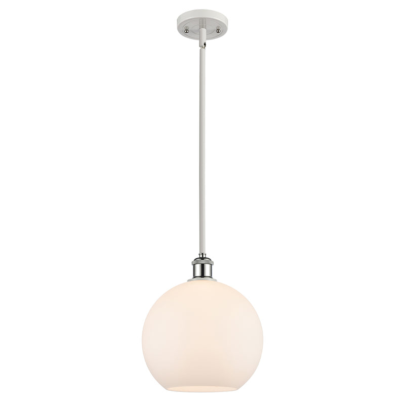 Athens Mini Pendant shown in the White and Polished Chrome finish with a Matte White shade