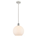 Athens Mini Pendant shown in the White and Polished Chrome finish with a Matte White shade