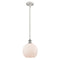 Athens Mini Pendant shown in the White and Polished Chrome finish with a Matte White shade