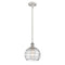 Deco Swirl Mini Pendant shown in the White and Polished Chrome finish with a Clear shade