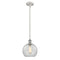 Athens Mini Pendant shown in the White and Polished Chrome finish with a Clear shade