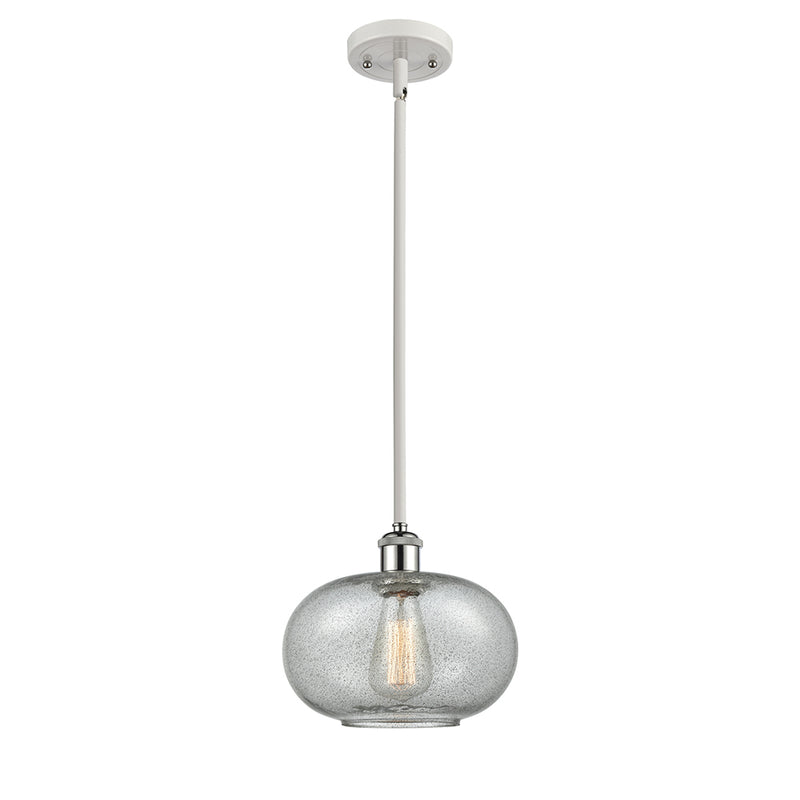 Gorham Mini Pendant shown in the White and Polished Chrome finish with a Charcoal shade