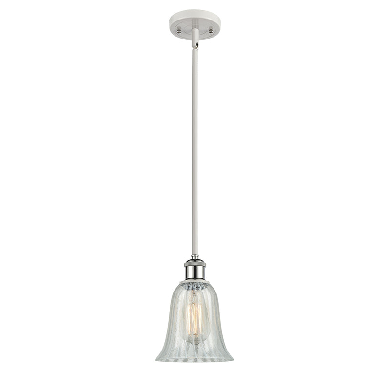 Hanover Mini Pendant shown in the White and Polished Chrome finish with a Mouchette shade