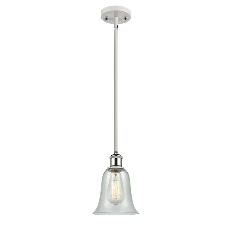 Hanover Mini Pendant shown in the White and Polished Chrome finish with a Fishnet shade