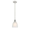 Castile Mini Pendant shown in the White and Polished Chrome finish with a White shade