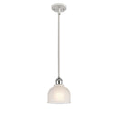 Dayton Mini Pendant shown in the White and Polished Chrome finish with a White shade