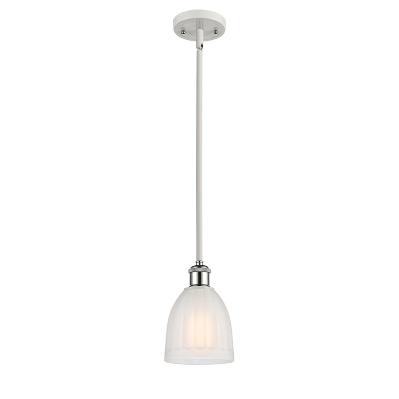 Brookfield Mini Pendant shown in the White and Polished Chrome finish with a White shade